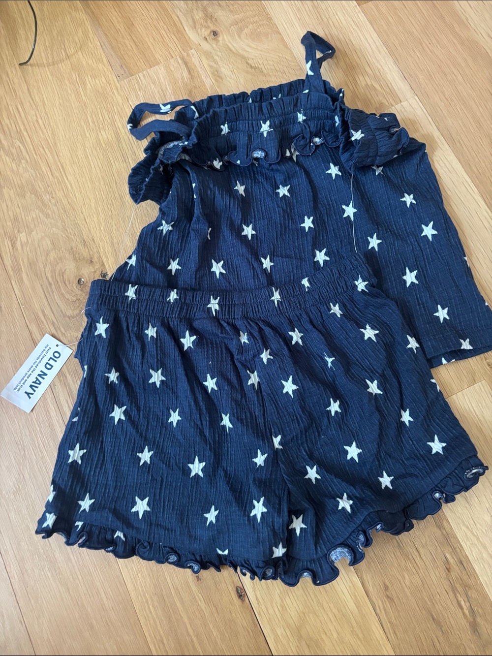 Old Navy Navy Star-Print Ruffle Tank & Shorts Set - Picture 3 of 3